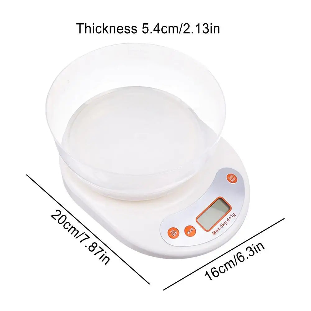 Digital Kitchen Food Scale with Removable Bowl for Baking & Cooking