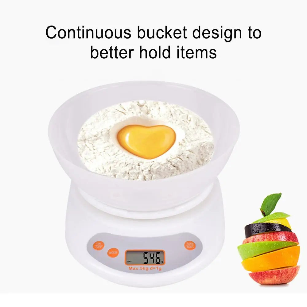 Digital Kitchen Food Scale with Removable Bowl for Baking & Cooking