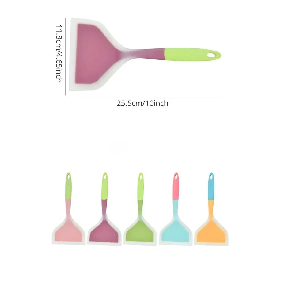 1 Piece Silicone Kitchen Utensil Spatula, Meat, Egg, Pizza Scraper, Random