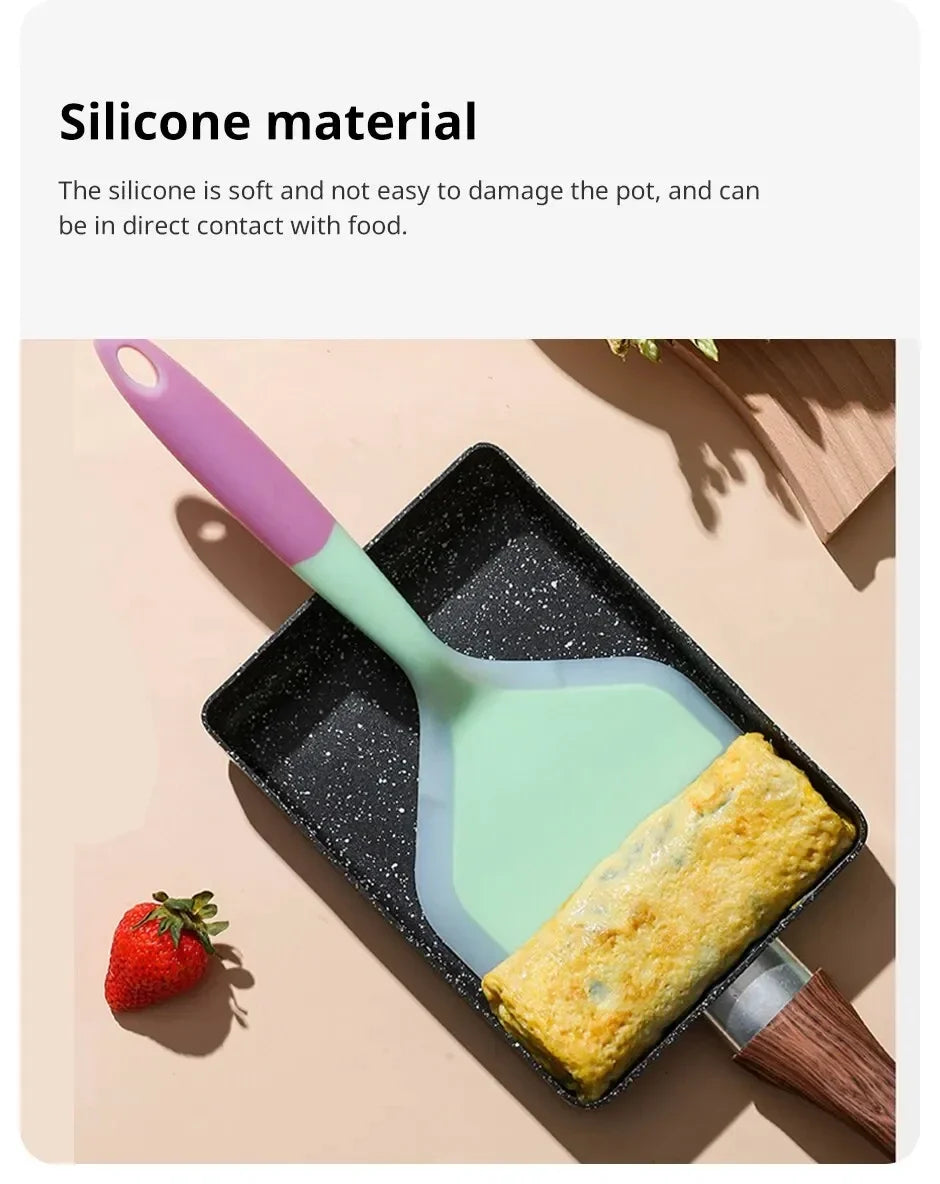 1 Piece Silicone Kitchen Utensil Spatula, Meat, Egg, Pizza Scraper, Random