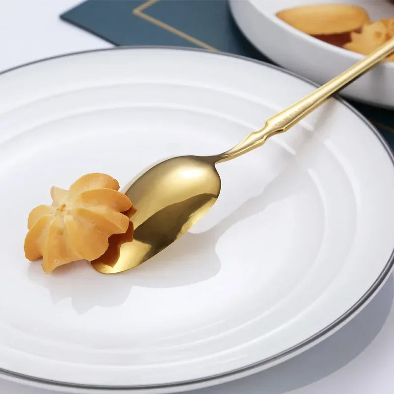 20/30/40-Piece Stainless Steel Dinnerware Set with Bamboo Handle