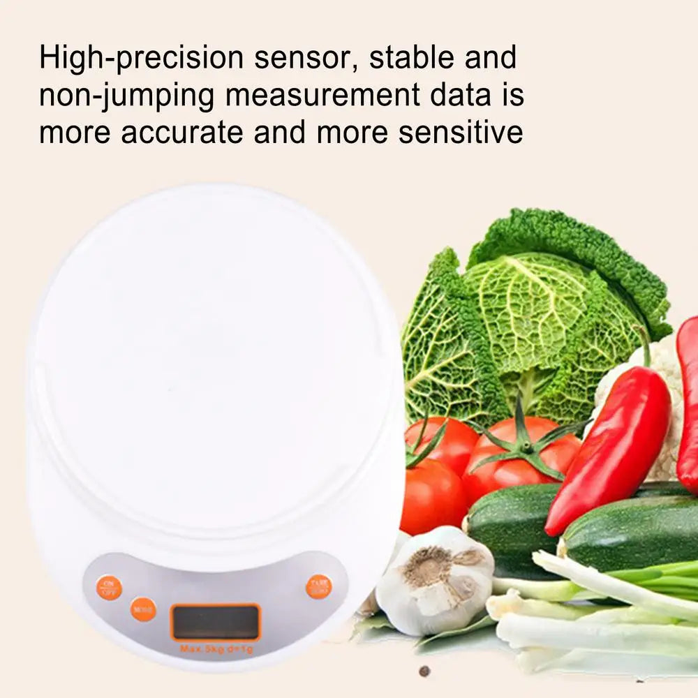 Digital Kitchen Food Scale with Removable Bowl for Baking & Cooking