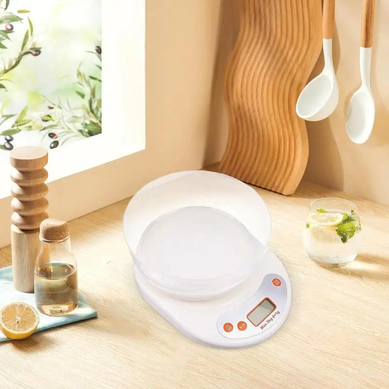 Digital Kitchen Food Scale with Removable Bowl for Baking & Cooking