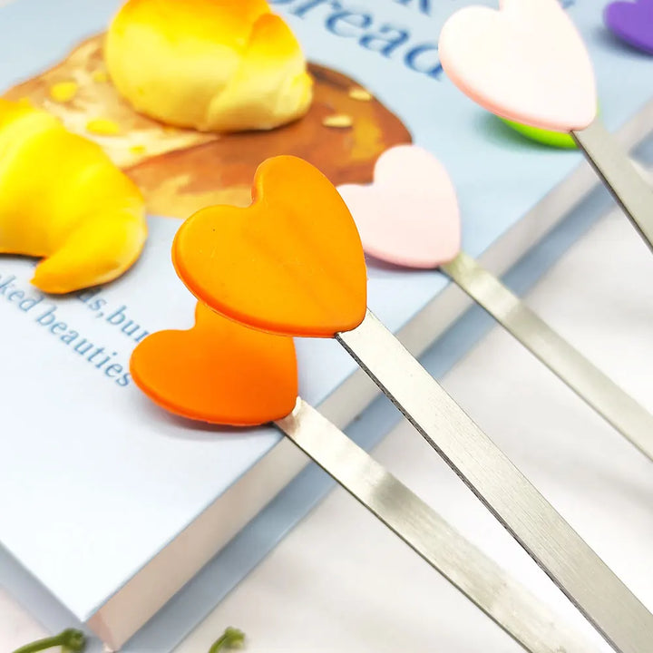 Heart-Shaped Silicone Mini Tongs – Non-Slip Grip | Perfect for Kitchen, BBQ