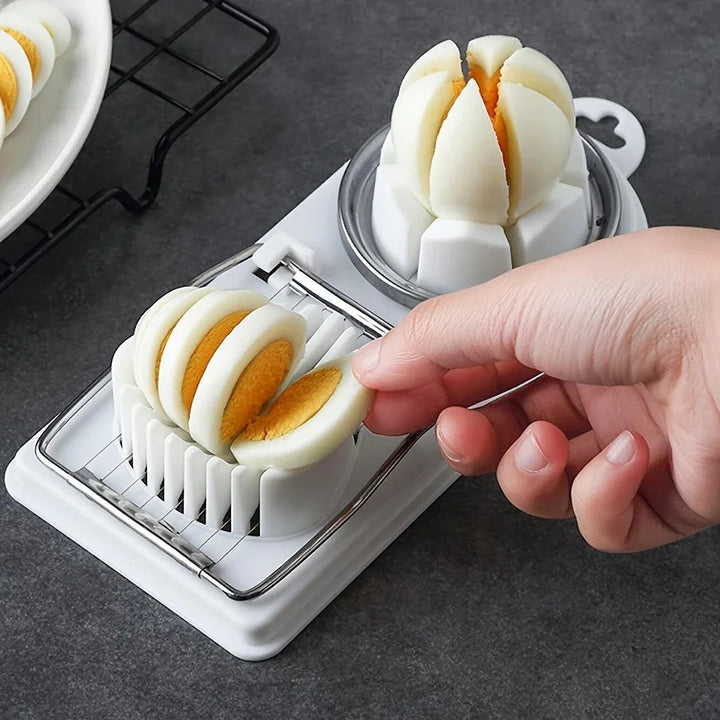 2-in-1 Egg Cutter with PP Base & Stainless Steel Wire – High-Quality Kitchen Tool